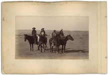 Two Original Photographs From 1891, Shortly After the Wounded Knee Massacre -- One Photograph Shows a Troop of Sioux Cavalry Scouts